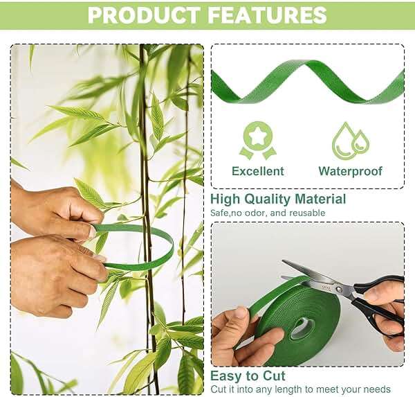 Hendont Green Garden Tie,Plant Ties for Climbing Plants,17FT Plant Supports for Effective Growing,Reusable and Adjustable,Plant Ties for Branches Flowers Tomatoes Indoor Outdoor Greenhouse - Image 5