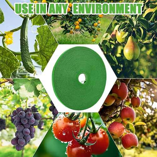 Hendont Green Garden Tie,Plant Ties for Climbing Plants,17FT Plant Supports for Effective Growing,Reusable and Adjustable,Plant Ties for Branches Flowers Tomatoes Indoor Outdoor Greenhouse - Image 6