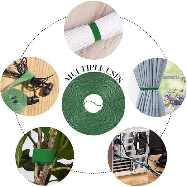 Hendont Green Garden Tie,Plant Ties for Climbing Plants,17FT Plant Supports for Effective Growing,Reusable and Adjustable,Plant Ties for Branches Flowers Tomatoes Indoor Outdoor Greenhouse - Image 7