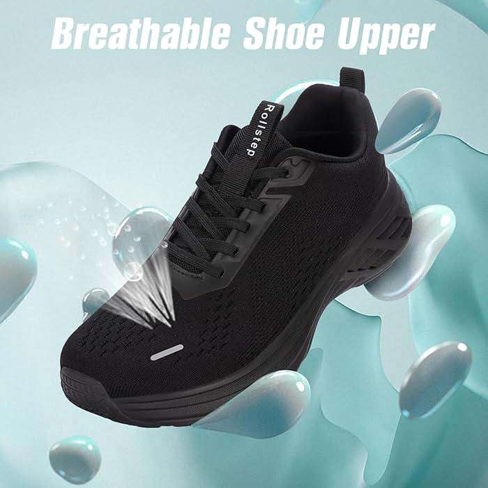 Rollstep Wide Toe Box Shoes Women Sneakers Extra Wide Width Arch Support Non-Slip Tennis Athletic Ultralight Running Shoes for Women Walking Diabetic Plantar Fasciitis Footwear 6-12 - Image 6