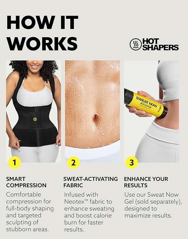 HOT SHAPERS Cami Waist Cincher & Waist Trainer – Hourglass Essentials Neoprene Sweat Vest for Body Sculpting & Core Support - Image 4