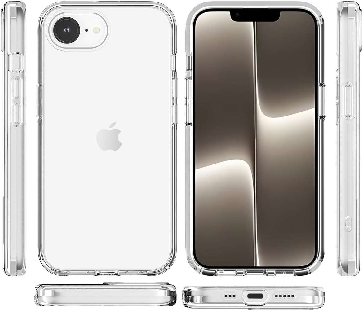 TENOC Phone Case Compatible with iPhone 16e & iPhone 17e, Clear Case Shockproof Protective Bumper Slim Cover for 6.1 Inch - Image 3