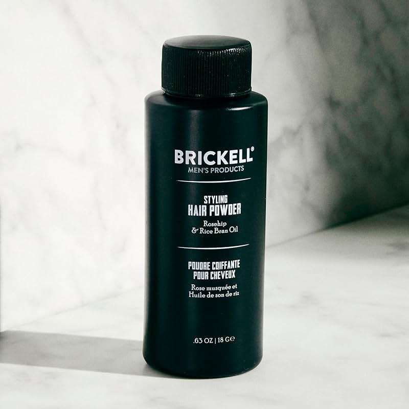 Brickell Men's Styling Hair Powder For Men, Creates Volume, Non-Greasy Texturizing Powder, With Rosehip, Rice Bran Oil, and Arrow Root Powder, 18g, Fragrance-Free - Image 2