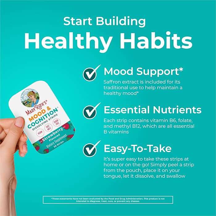 Mood & Cognition Dissolving Strips by MaryRuth's | Vitamin B12 | Vitamin B6 | Saffron | Folate | B Vitamins | Sugar Free | Strawberry Flavor | Vegan | Gluten Free | Dairy Free | 30 Count - Image 5