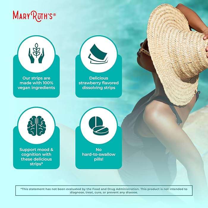 Mood & Cognition Dissolving Strips by MaryRuth's | Vitamin B12 | Vitamin B6 | Saffron | Folate | B Vitamins | Sugar Free | Strawberry Flavor | Vegan | Gluten Free | Dairy Free | 30 Count - Image 6