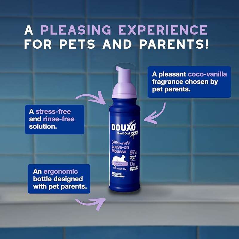 DOUXO SPA Waterless Cat Shampoo, 10 fl oz, Leave-On Mousse. Leaves the Coat Clean, Refreshed, Soft, Radiant and Smelling Great, Ultra-Safe Formula - Image 6