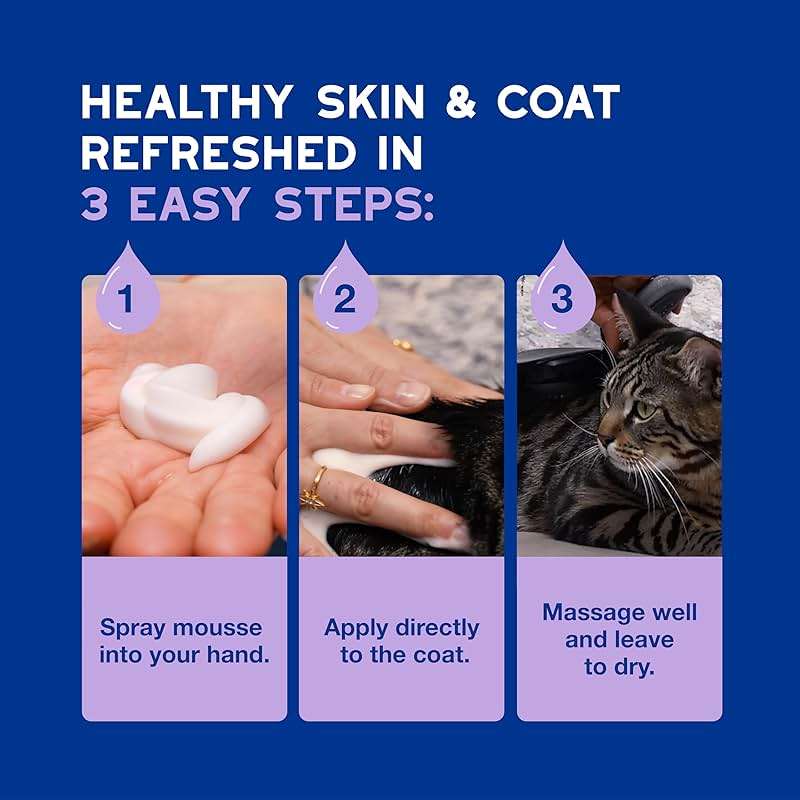 DOUXO SPA Waterless Cat Shampoo, 10 fl oz, Leave-On Mousse. Leaves the Coat Clean, Refreshed, Soft, Radiant and Smelling Great, Ultra-Safe Formula - Image 7