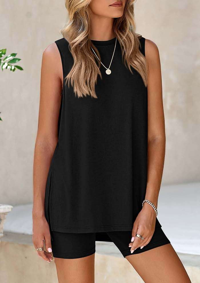 PRETTYGARDEN 2 Piece Sets for Women 2026 Summer Matching Lounge Shorts Set Resort Airport Travel Loungewear Outfits Clothing - Image 7