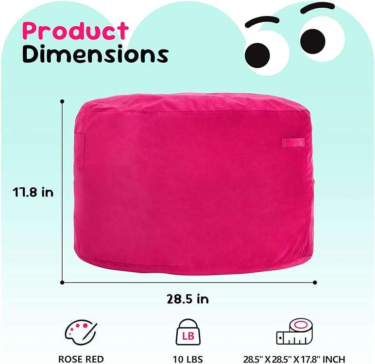 Hobestluk Bean Bag Chairs 2.5FT Bean Bag Chair with Memory Foam Filled & Machine Washable Cover,Beanbag Chair, Small Bean Bag Chairs for Playroom, Living Room, Bedroom - Image 2