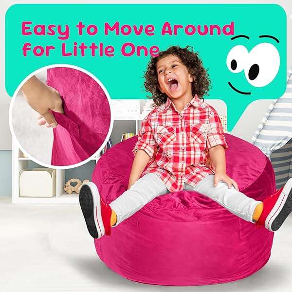 Hobestluk Bean Bag Chairs 2.5FT Bean Bag Chair with Memory Foam Filled & Machine Washable Cover,Beanbag Chair, Small Bean Bag Chairs for Playroom, Living Room, Bedroom - Image 4