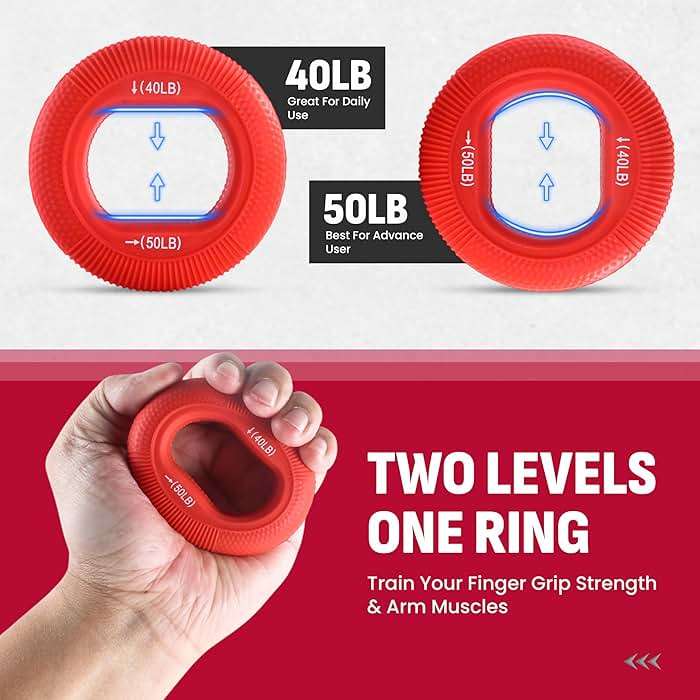 Grip Strength Trainer Kit, 4 Pack Hand Gripper Strengthener with Adjustable Resistance, Forearm Exerciser, Finger Strengthener & Stress Relief Ball for Muscle Building & Injury Recovery - Image 4