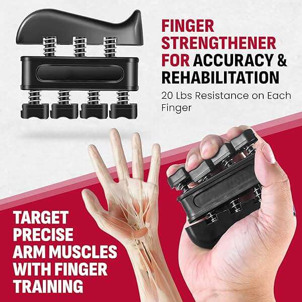 Grip Strength Trainer Kit, 4 Pack Hand Gripper Strengthener with Adjustable Resistance, Forearm Exerciser, Finger Strengthener & Stress Relief Ball for Muscle Building & Injury Recovery - Image 5