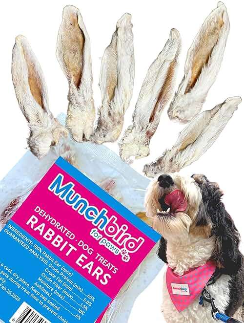 Munchbird Dehydrated Rabbit Ears for Dogs (Small Pack - 6pcs) - Image 1