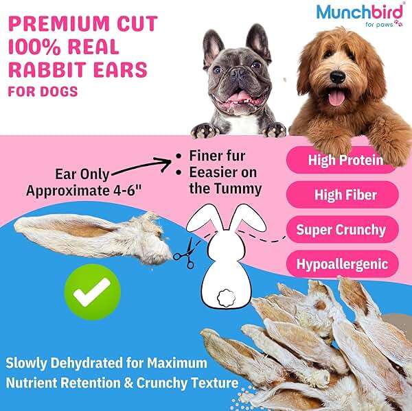Munchbird Dehydrated Rabbit Ears for Dogs (Small Pack - 6pcs) - Image 2