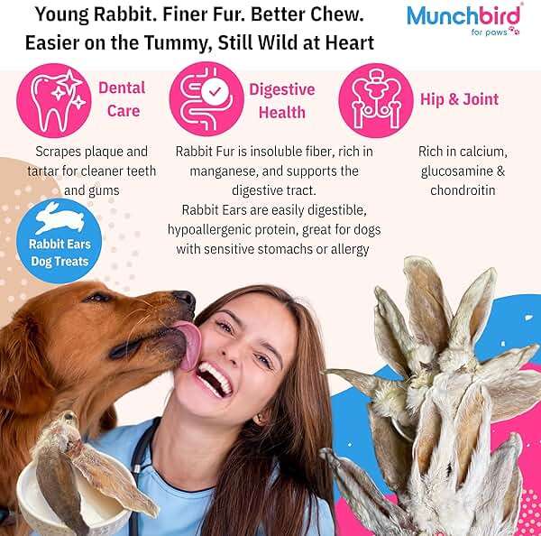 Munchbird Dehydrated Rabbit Ears for Dogs (Small Pack - 6pcs) - Image 3