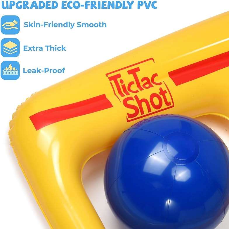 TicTac Shot Pool Toys Games Set- Tic Tac Toe Inflatable Pool Toy with 10 Balls - for Adults Teens Kids 2-10 Players - Image 3