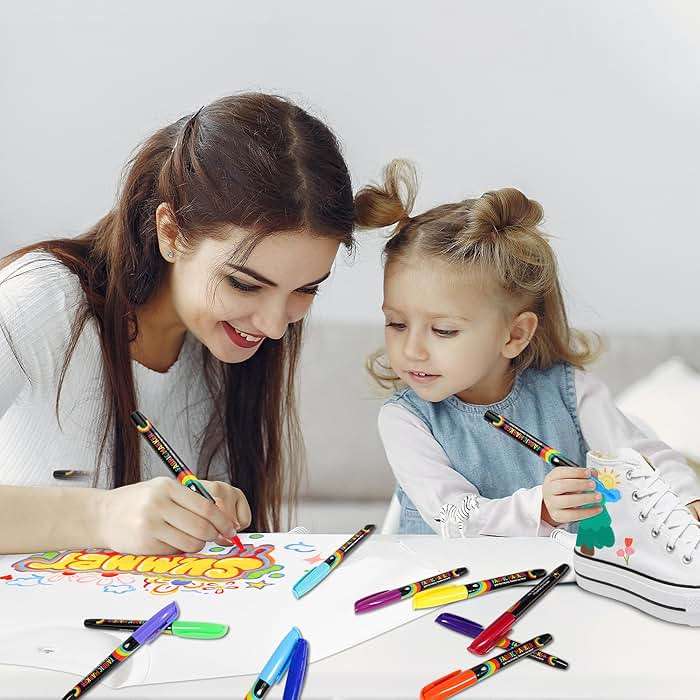 WINSONS 30 Fabric Markers Pens Set, Indelible & Permanent Fabric Paint Pens, Fine Tip Textile Marker Pen for Clothing, Laundry-Safe Art Markers, Non-Toxic, Quick-Dry - Image 2