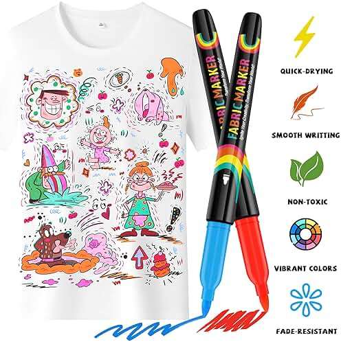WINSONS 30 Fabric Markers Pens Set, Indelible & Permanent Fabric Paint Pens, Fine Tip Textile Marker Pen for Clothing, Laundry-Safe Art Markers, Non-Toxic, Quick-Dry - Image 3