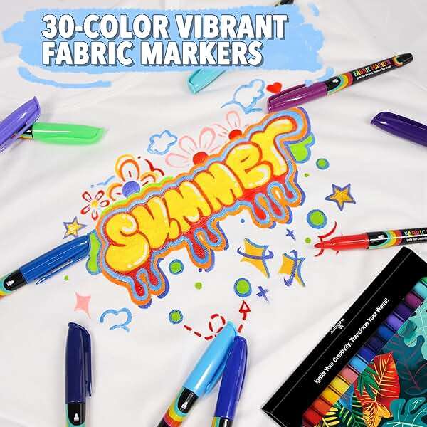 WINSONS 30 Fabric Markers Pens Set, Indelible & Permanent Fabric Paint Pens, Fine Tip Textile Marker Pen for Clothing, Laundry-Safe Art Markers, Non-Toxic, Quick-Dry - Image 4