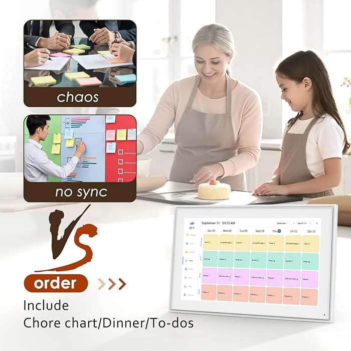 Digital Calendar 15.6 Inch, Electronic Calendar Chore Family Schedules, Smart Weekly and Monthly Planner, 1920 * 1080P IPS Touchscreen Interactive Display - Wall Mount White - Image 4