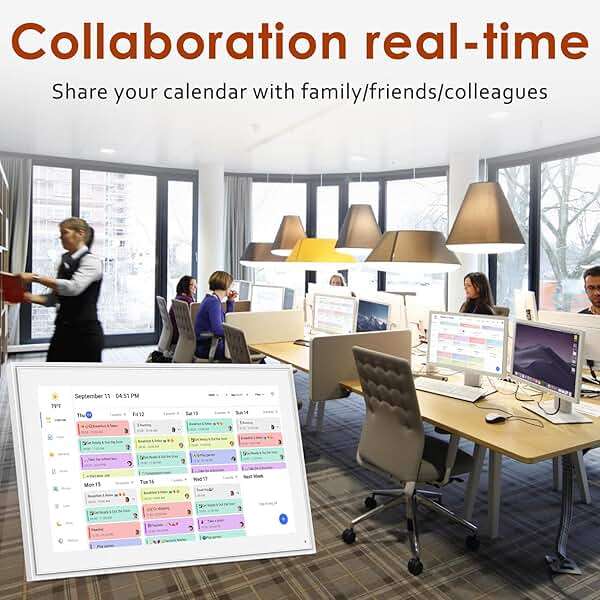 Digital Calendar 15.6 Inch, Electronic Calendar Chore Family Schedules, Smart Weekly and Monthly Planner, 1920 * 1080P IPS Touchscreen Interactive Display - Wall Mount White - Image 6