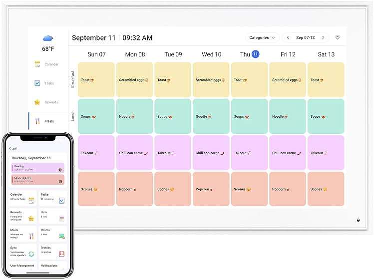 Digital Calendar 15.6 Inch, Electronic Calendar Chore Family Schedules, Smart Weekly and Monthly Planner, 1920 * 1080P IPS Touchscreen Interactive Display - Wall Mount White - Image 7