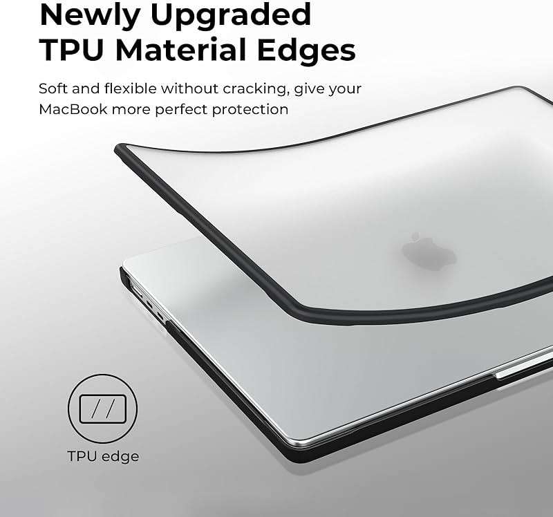BlueSwan Anti-Cracking Case for MacBook Air 13 inch, M5 2026 M4 M3 M2 2025-2022 A3449 A3240 A3113 A2681, Drop Protection Soft TPU Bumper PC Base for Air 13.6 inch, Frosted Clear - Image 5