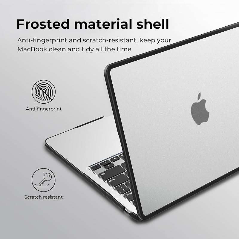 BlueSwan Anti-Cracking Case for MacBook Air 13 inch, M5 2026 M4 M3 M2 2025-2022 A3449 A3240 A3113 A2681, Drop Protection Soft TPU Bumper PC Base for Air 13.6 inch, Frosted Clear - Image 6