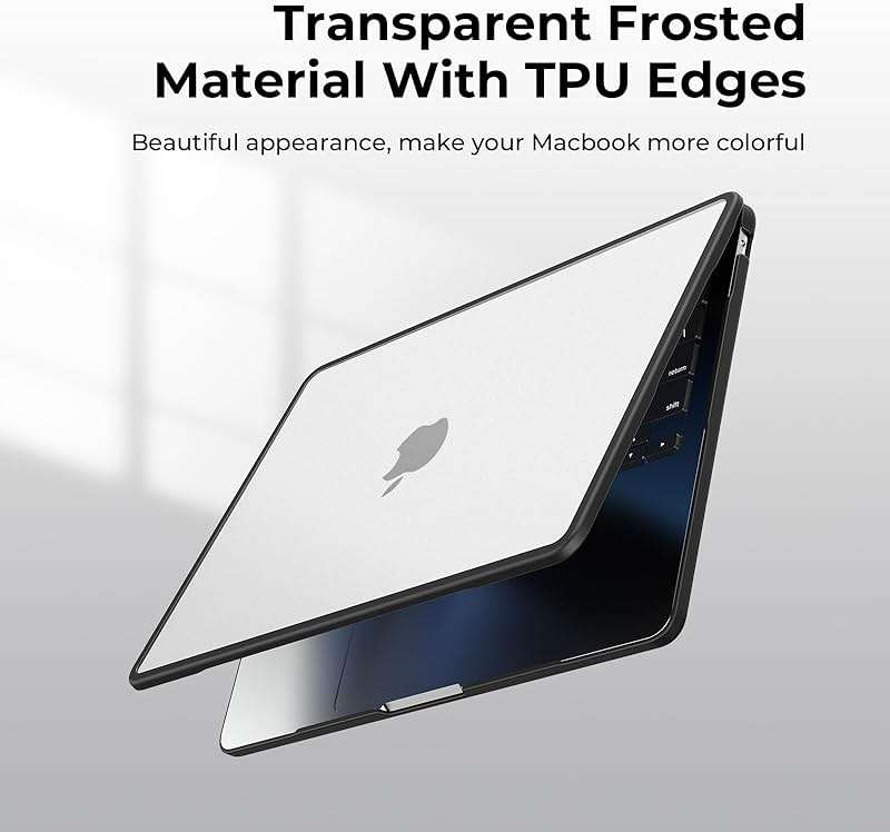 BlueSwan Anti-Cracking Case for MacBook Air 13 inch, M5 2026 M4 M3 M2 2025-2022 A3449 A3240 A3113 A2681, Drop Protection Soft TPU Bumper PC Base for Air 13.6 inch, Frosted Clear - Image 7