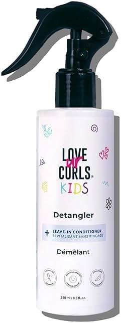 Love Ur Curls Kids Detangler Leave in Conditioner Spray, Pediatrician Approved, Moisturizing, Hydrates and Conditions, Vegan, Easy to Detangle Curly Hair, Sulfate & Paraben Free, 250mL - Image 1