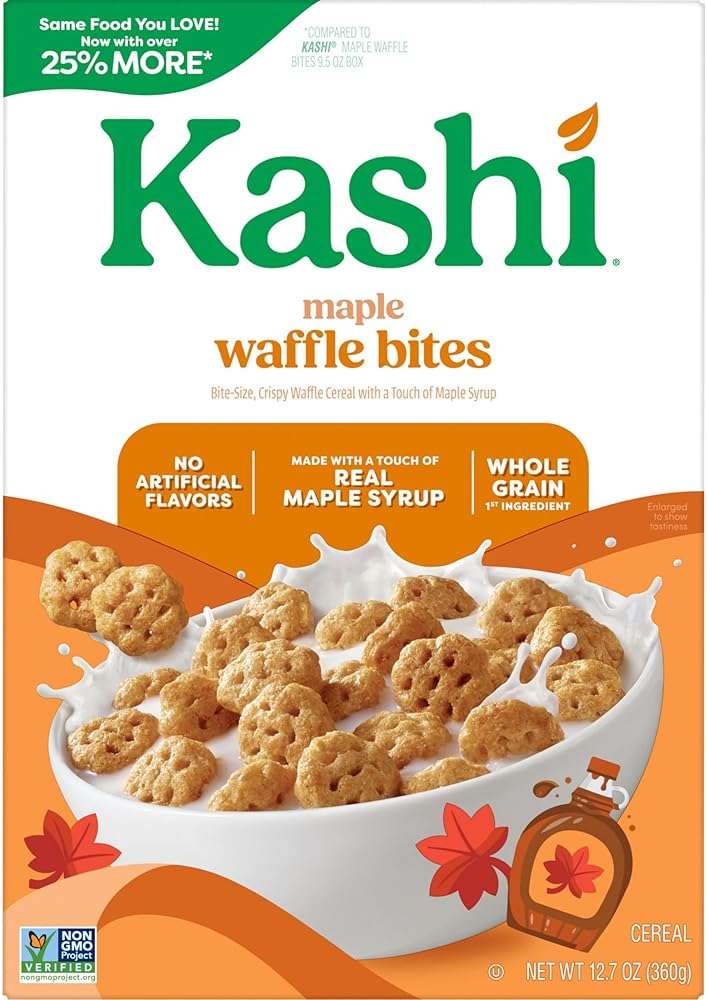 Kashi Breakfast Cereal, Whole Grain, Vegan, Maple Waffle Bites, 12.7oz Box (1 Box) - Image 8