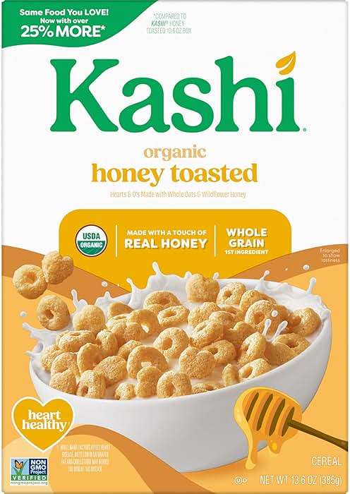 Kashi Breakfast Cereal, Organic, Whole Grain, Honey Toasted, 13.6oz Box (1 Box) - Image 8