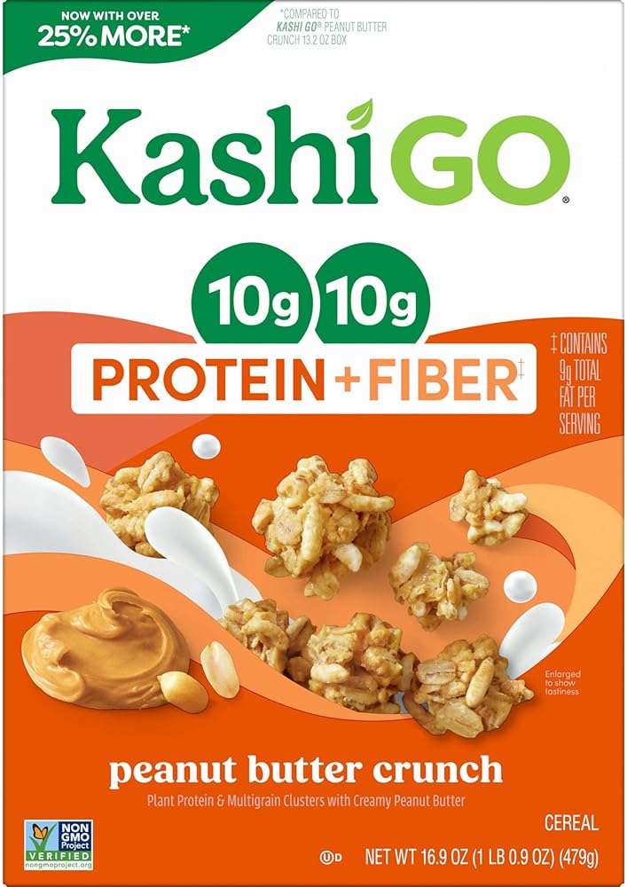 Kashi GO Protein Cereal, 10g Protein, 10g Fiber, Peanut Butter Crunch, 16.9oz Box (1 Box) - Image 8
