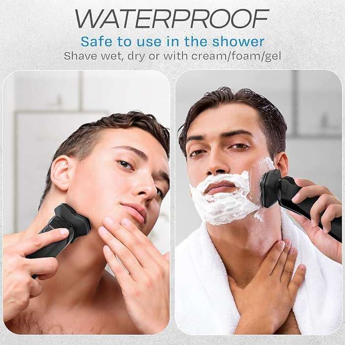 HUMMINGBIRD MK8 Premium Rotary Face Shaver, Rechargeable Wet & Dry Electric Shaver with Pop-up Trimmer, Electric Razor for Men, Waterproof, Cordless USB-C Rechargeable, LED Display, Travel Case - Image 4