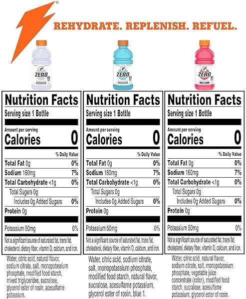 Gatorade G Zero Sports Drink, Glacier Freeze, Glacier Cherry, Berry Variety Pack, 12 Fl Oz (Pack of 18) - Image 2