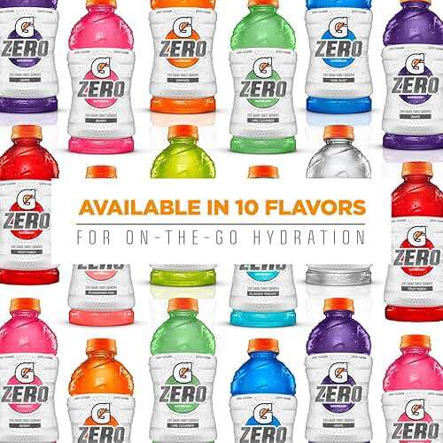 Gatorade G Zero Sports Drink, Glacier Cherry, Watermelon Splash, Apple Burst Variety Pack, 12 Fl Oz (Pack of 18) - Image 6