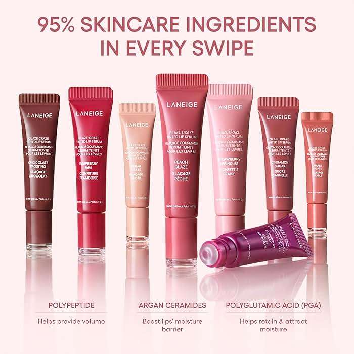 LANEIGE Glaze Craze Tinted Lip Serum: Hydrating Lip Serum for Glossy, Nourished Lips with Plumping Polypeptides - Image 5