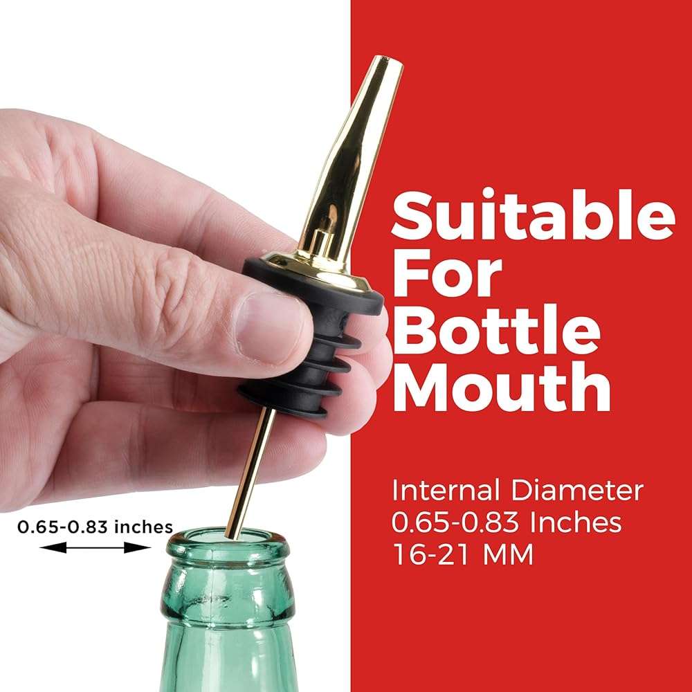 48 Pack Stainless Steel Bottle Pourers for Alcohol, Liquor, and Wine - Bar Accessories, Spouts for Bottles and Dispensers (gold) - Image 7