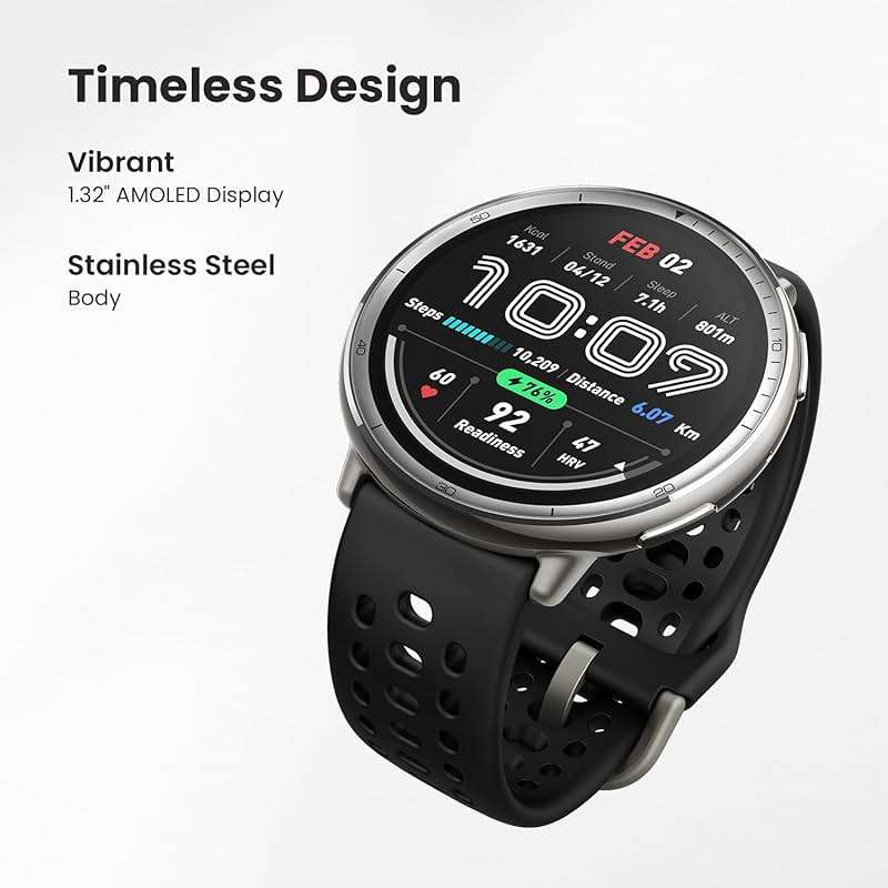 Amazfit Active 2 Sport Smart Watch Fitness Tracker for Android and iPhone, 44mm, 10 Day Battery, Water Resistant, GPS Maps, Sleep Monitor, 160+ Workout Modes, 400 Face Styles, Silicone Strap, Free App - Image 2
