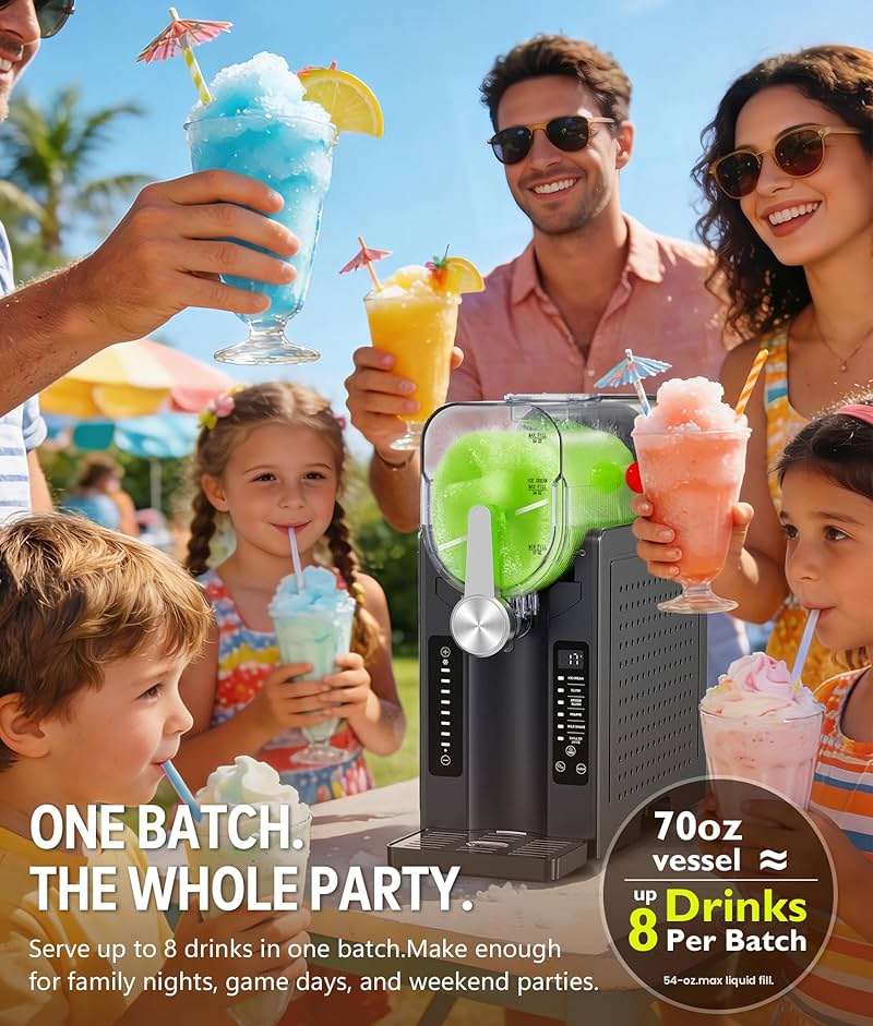 BKPPM Slushie Machine: No Ice Needed Slushy Machine for Home, 6 Preset, Real-Time Temp Display, Auto-Clean | Frozen Margaritas, Cocktails, Frappés, Ice Cream, Smoothies, Milkshakes,Summer Parties - Image 6