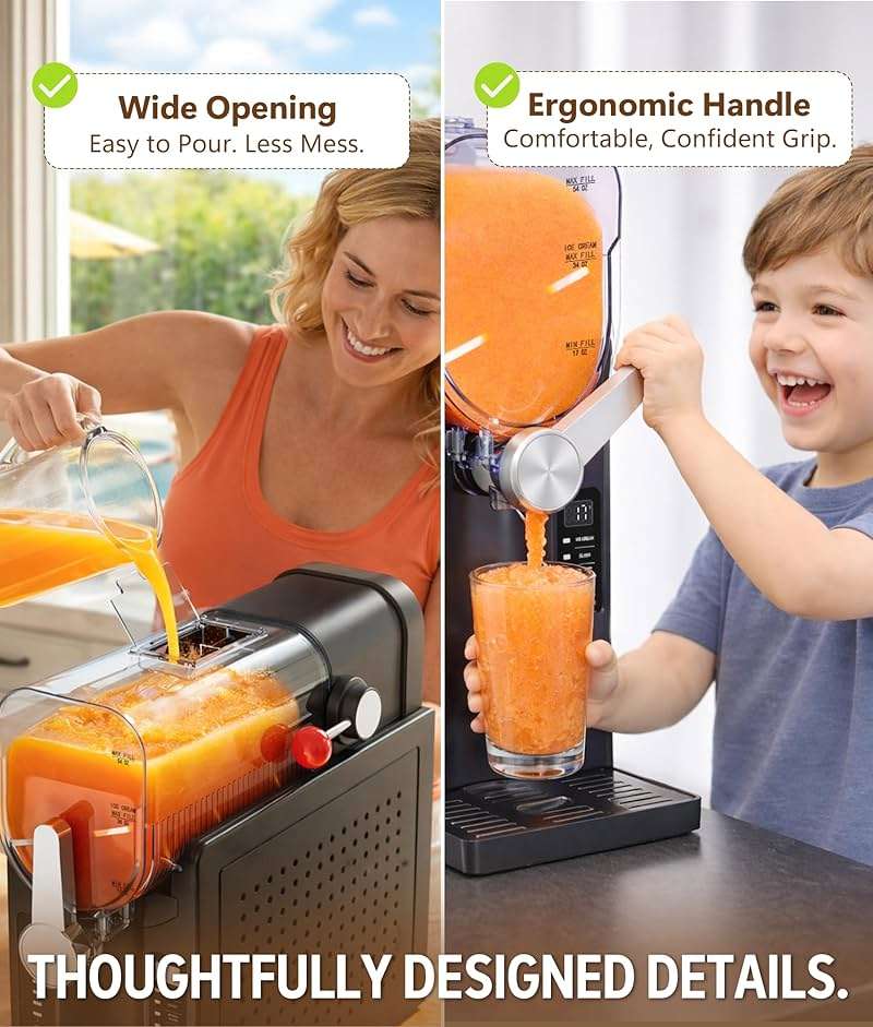 BKPPM Slushie Machine: No Ice Needed Slushy Machine for Home, 6 Preset, Real-Time Temp Display, Auto-Clean | Frozen Margaritas, Cocktails, Frappés, Ice Cream, Smoothies, Milkshakes,Summer Parties - Image 7
