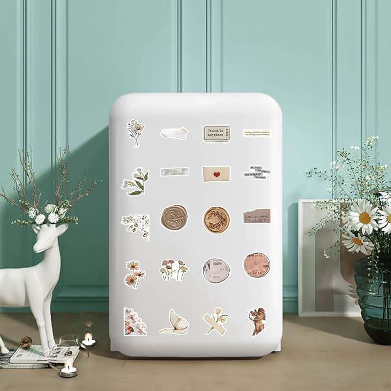 120Pcs Mixed Vintage Stickers, Waterproof Scrapbook Aesthetic Sticker for Daily Planner, Water Bottles, Handbook Junk Journal Stickers, Scrapbooking Journaling Supplies for DIY Paper Crafts - Image 6