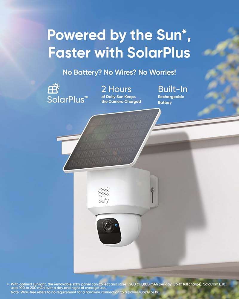 eufy Security SoloCam E30, 4-Cam Pack Kit, Security Cameras Wireless Outdoor, Solar Camera Outdoor Wireless, 360° Pan, AI Tracking, 2K Clarity, No Monthly Fee, Built-in Local Storage (Up to 16TB) - Image 4