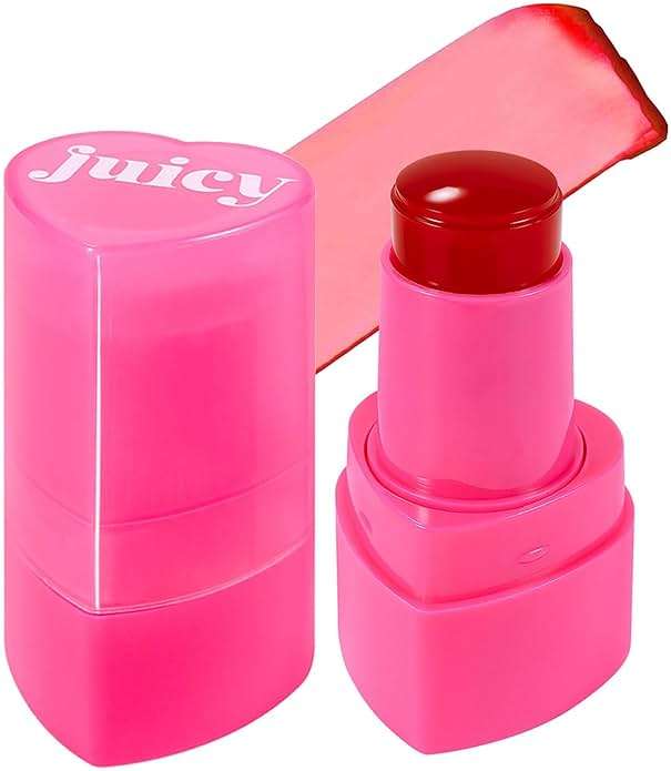 Water Jelly Tint Blush, 3-In-1 Multi-Use Blush Cream Blush Stick for Eyes, Cheeks & Lips, Hydrating & Bouncy Jelly Texture, Blends Perfect for Skin Portable Multipurpose Long Lasting Waterproof(01, s) - Image 1