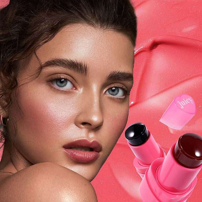 Water Jelly Tint Blush, 3-In-1 Multi-Use Blush Cream Blush Stick for Eyes, Cheeks & Lips, Hydrating & Bouncy Jelly Texture, Blends Perfect for Skin Portable Multipurpose Long Lasting Waterproof(01, s) - Image 6