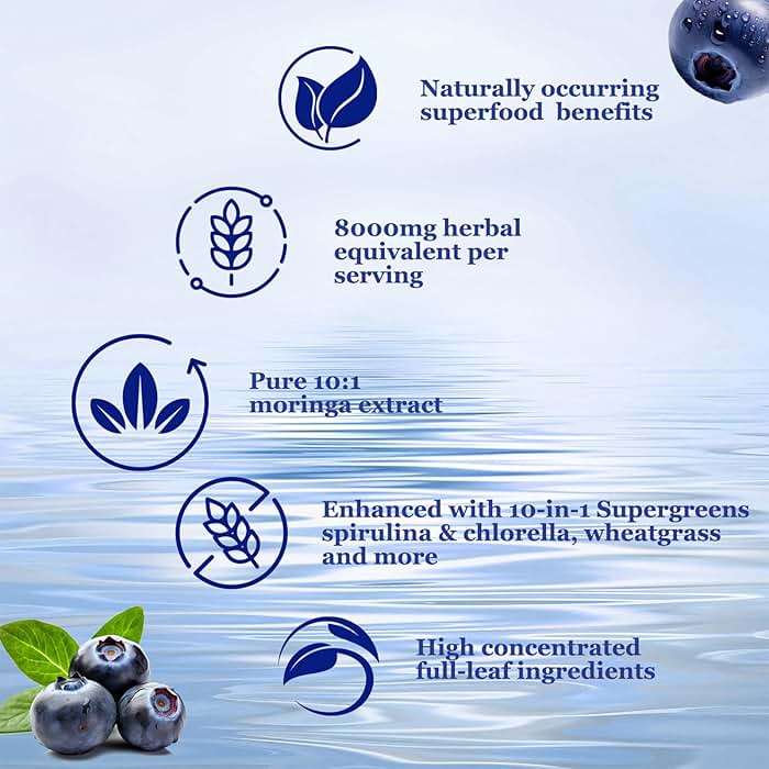 Raw Moringa Liquid Drops 8000 mg, Organic Moringa Oleifera Leaf Extract w. Supergreens Blend of Wheatgrass, Barley Grass for Antioxidant, Energy & Immune, High Potency Than Capsules Powder - Image 5