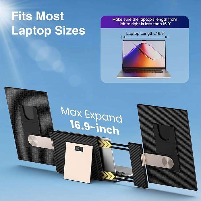 FLYTOCCA 16" Laptop Screen Extender, Updated 1200P FHD Portable Monitor with 16:10 Aspect Ratio Screen, Rotation Detachable Screen, Laptop Monitor Extender Compatible with Windows, Mac, Chrome - Image 5