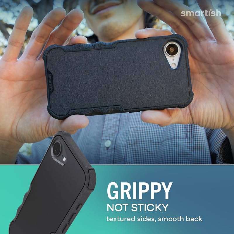 Smartish® iPhone 17e/16e MagSafe Case - Gripzilla Protective Magnetic Case for Men [Rugged + Tough] Military Grade Heavy Duty Grip Armor - Drop Tested for iPhone 17e/16e - Black Tie Affair - Image 4