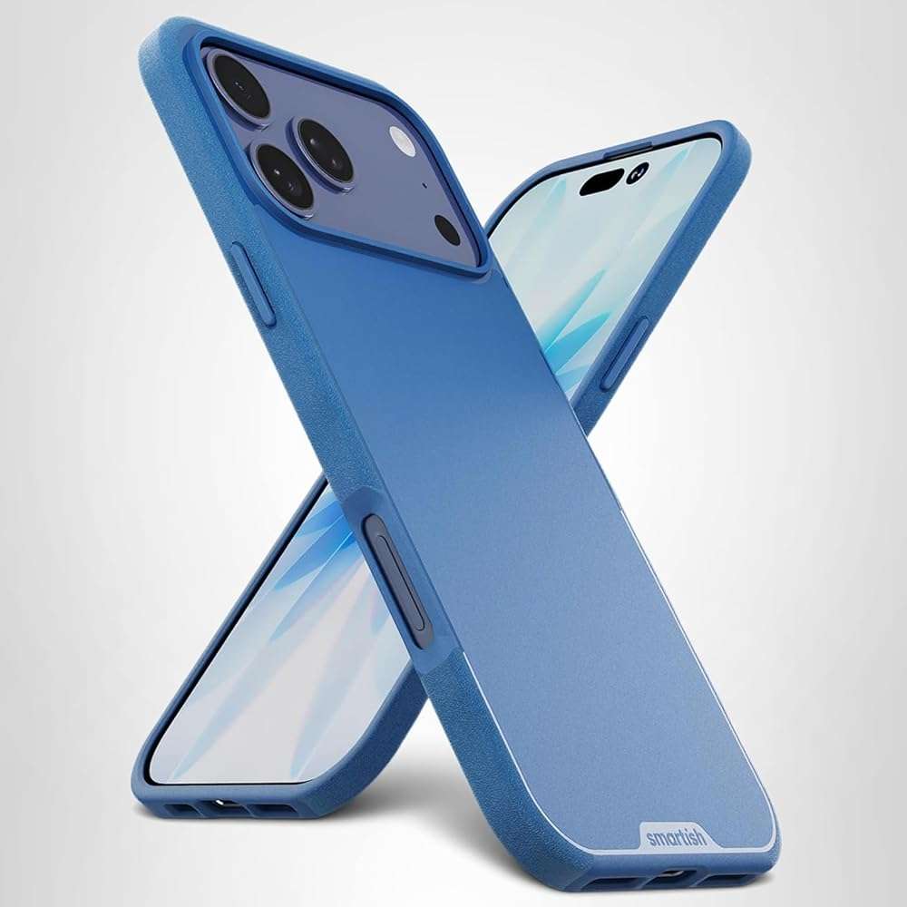 Smartish® iPhone 17e/16e MagSafe Case - Gripmunk Magnetic Slim Case [Lightweight + Protective] Drop Tested Thin Grip Cover with Microfiber Lining for Apple iPhone 17e/16e - Blues on the Green - Image 11