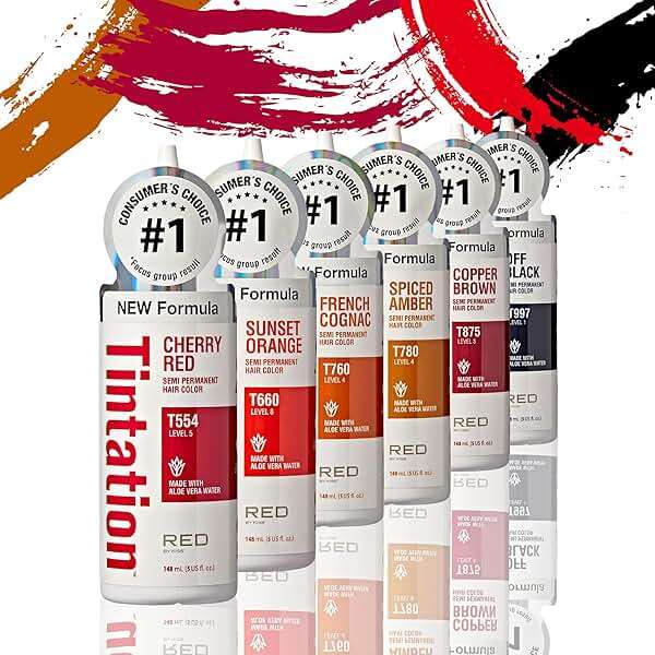 Red by Kiss Tintation Semi-Permanent Hair Color, Aloe Vera Water Based, Argan Oil, Olive Oil, Collagen & Keratin, Long-Lasting Color Dye (Cherry Red, 5 Fl Oz) - Image 6